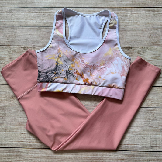 LICRA PALO ROSA + TOP ESTAMPADO
