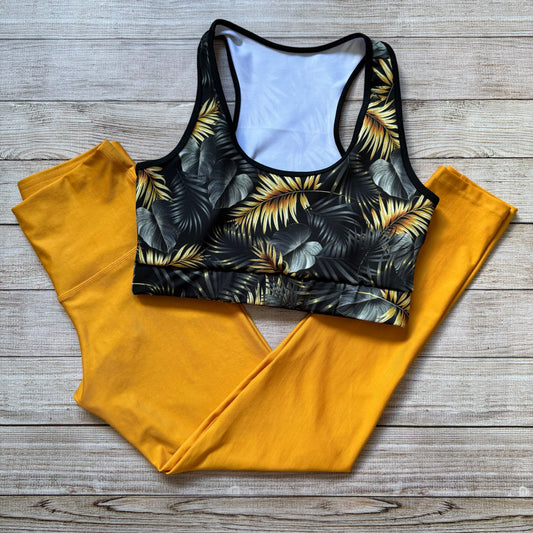 LICRA MOSTAZA + TOP ESTAMPADO