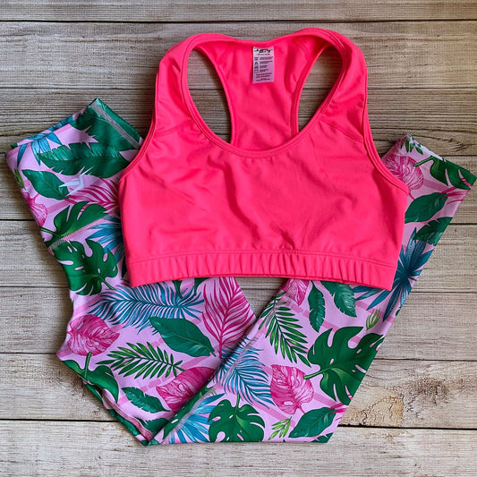 LICRA 533 + TOP MARIAM ROSADO NEON