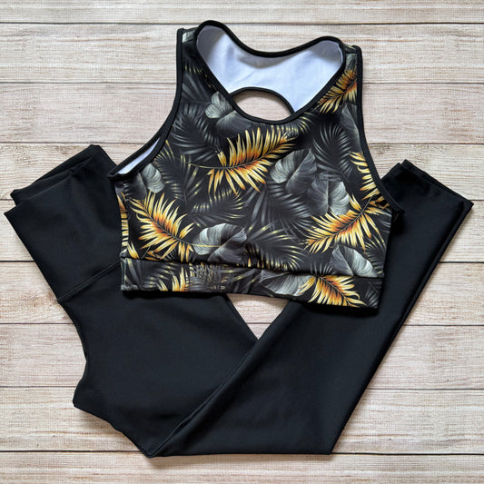 LICRA NEGRA + TOP ESTAMPADO