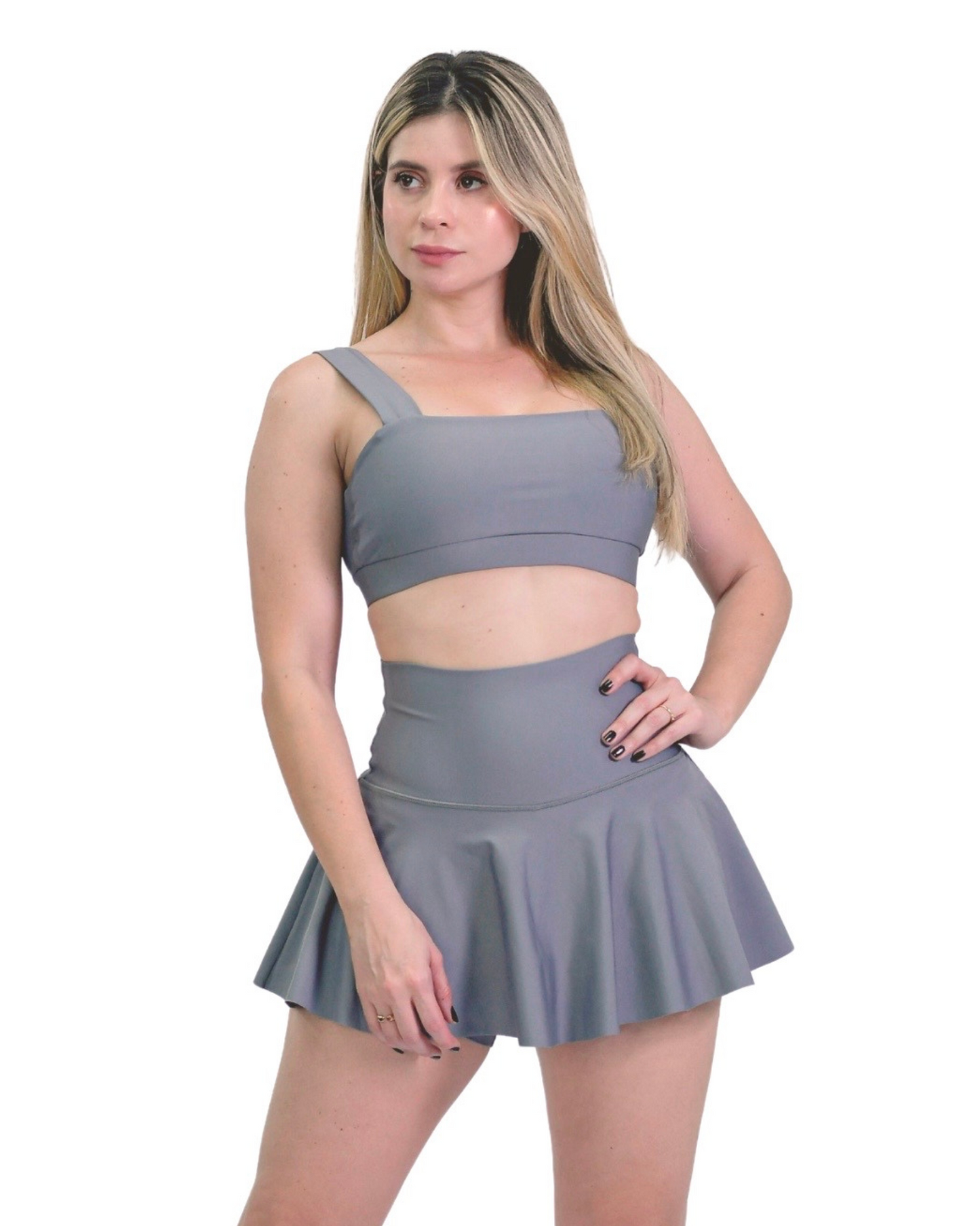 FALDA SHORT GRIS OSCURO